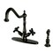 Kingston Brass KS1235PKXBS 8" Centerset Deck Mnt Kitchen Faucet W/Brass Sprayer, Brnz KS1235PKXBS - alternate 1
